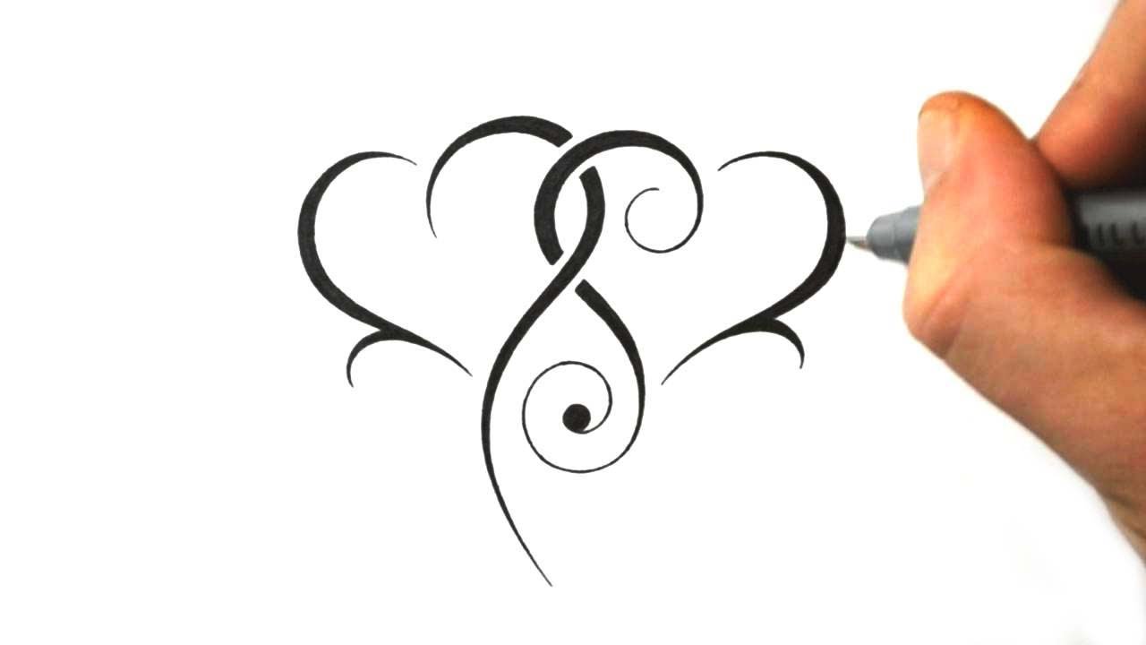 1280x720 Designing Two Tribal Hearts Combined - Heart Design Drawing