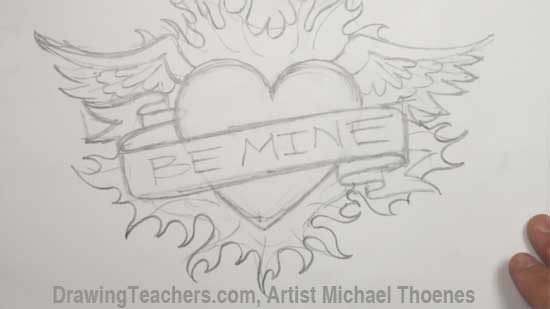 550x309 Heart Drawing - Heart Design Drawing