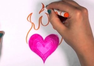 300x210 How To Draw Cool Heart Designs Step - Heart Design Drawing