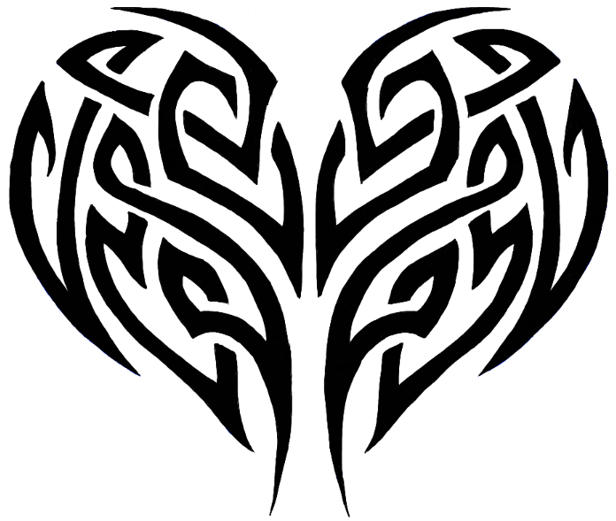 696x589 How To Draw A Tribal Heart Tattoo Design With Easy Step - Heart Design Drawing