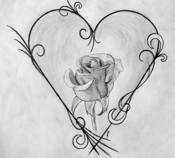 creating heart sketch