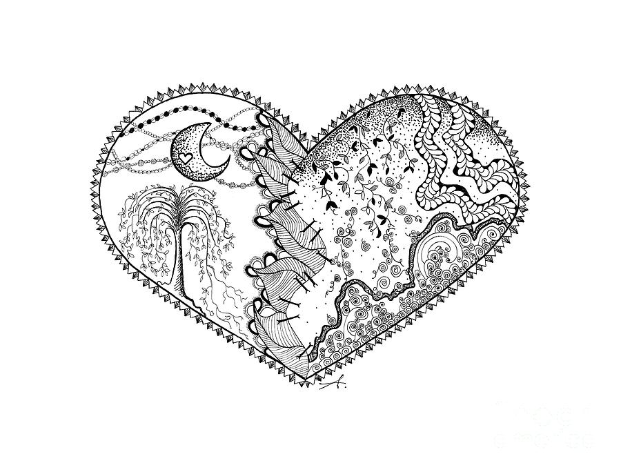 900x684 Repaired Heart Drawing - Heart Drawing