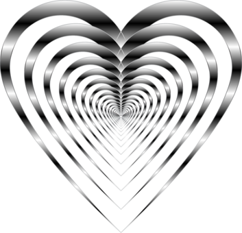 353x340 Black And White Download Heart Cc0 - Heart Drawing Black And White