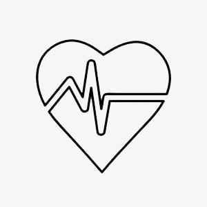 300x300 hand drawing heart beat, heart clipart, black and white, ecg png - Heart Drawing Black And White