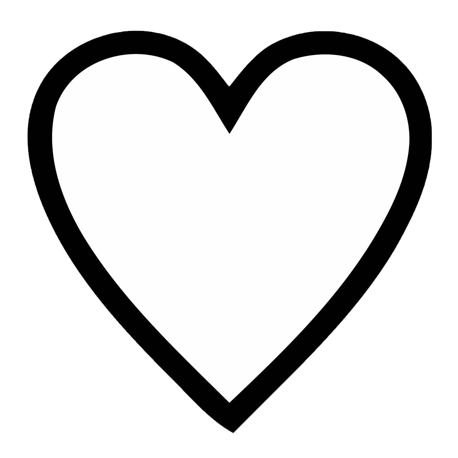 1600x1600 Simple Heart Drawing - Heart Drawing Black And White