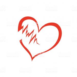 300x300 Stock Illustration Cracked Heart Vector Icon Black White Love - Heart Drawing Black And White