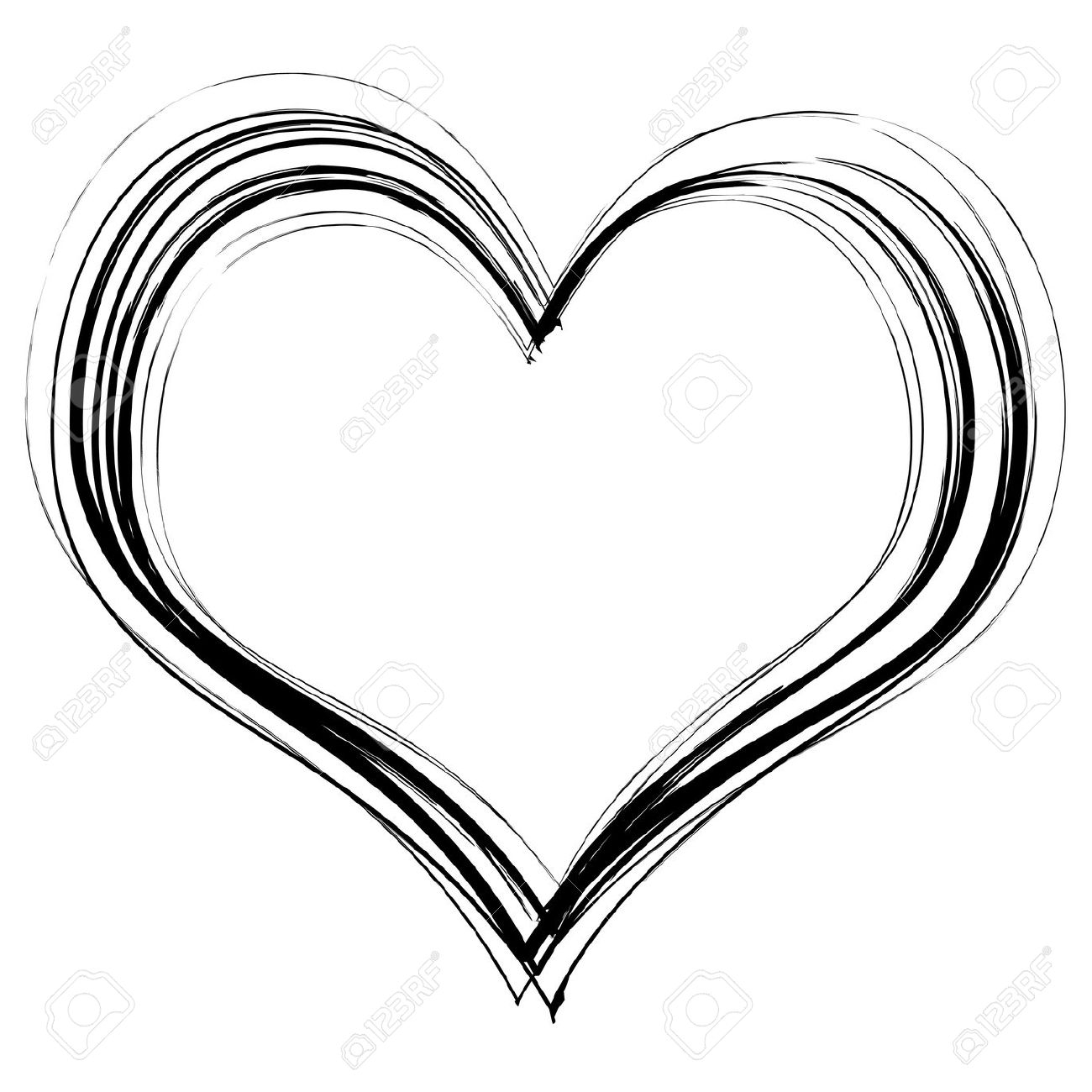 1300x1300 Drawing Clipart Heart - Heart Drawing Clipart