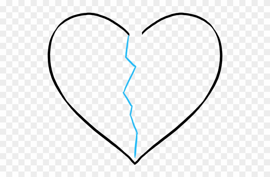 880x578 How To Draw Broken Heart - Heart Drawing Clipart