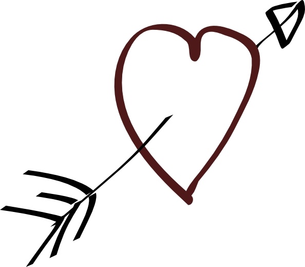 594x519 Valentine Heart Arrow Clip Art Free Vector In Open Office Drawing - Heart Drawing Clipart
