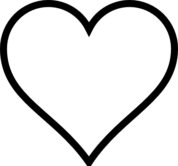 600x557 Heart Stencil Plain Heart Clip Art - Heart Drawing Clipart