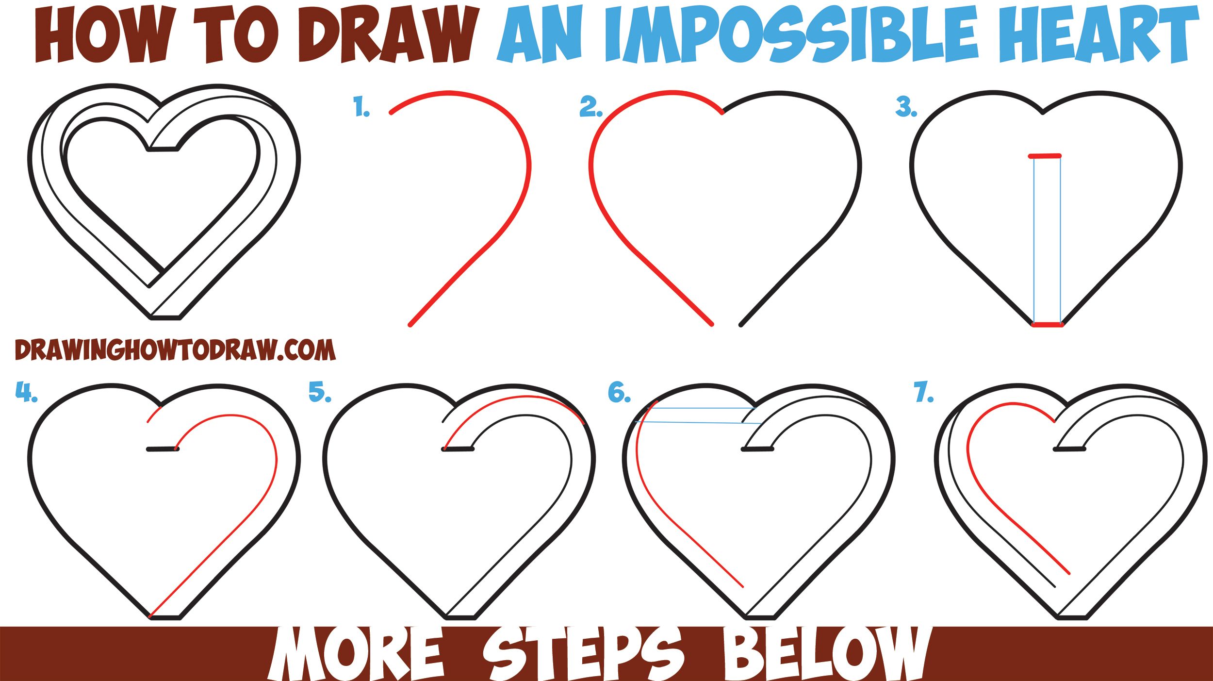 2500x1403 How To Draw An Impossible Heart - Heart Drawing Easy
