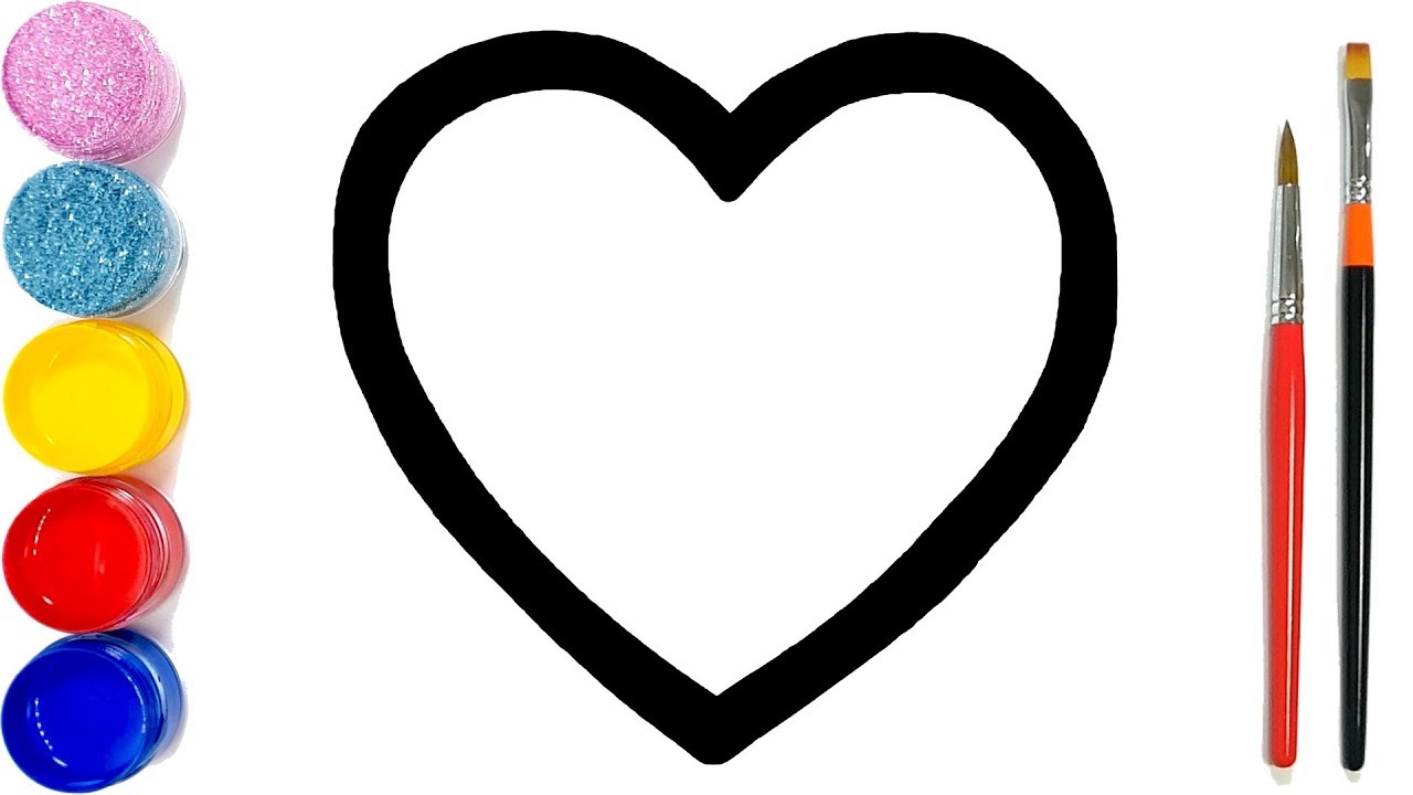 1280x720 Glitter Heart Coloring And Drawing For Kids, Toddlers Jolly Toy - Heart Drawing For Kids