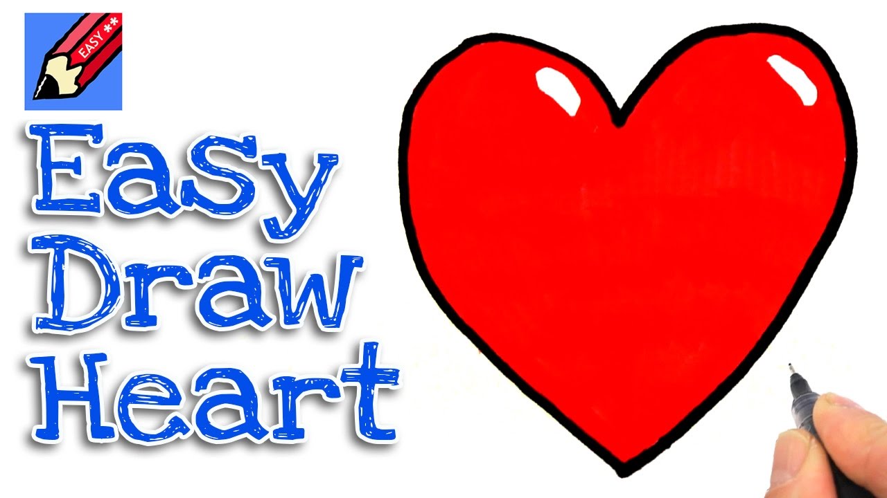 1280x720 How To Draw A Heart Real Easy For Kids And Beginners - Heart Drawing For Kids