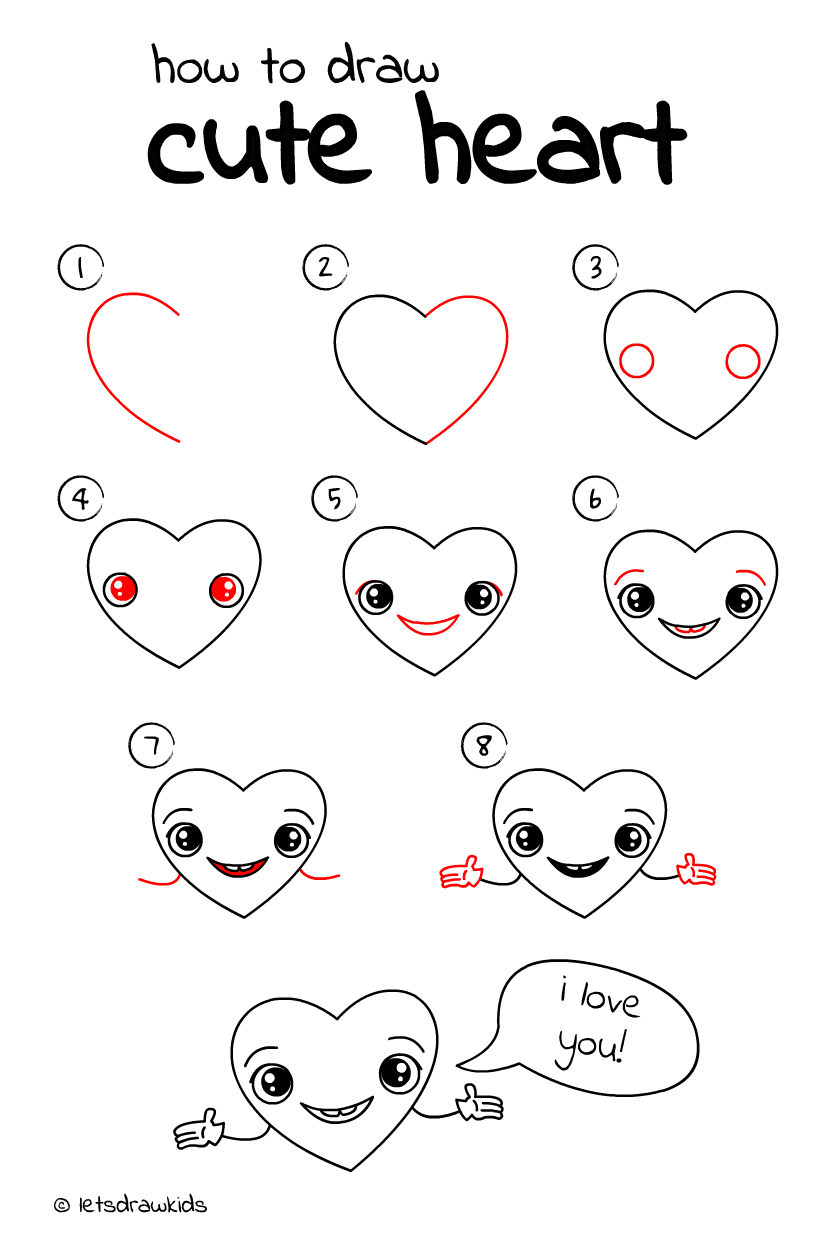 831x1247 Pin On Drawing Ideas - Heart Drawing For Kids