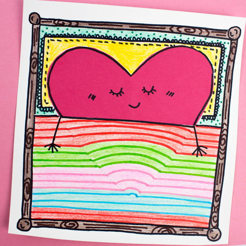 1000x1000 Dreaming Of You Heart Art Project For Valentine's Day Pink - Heart Drawing For Kids
