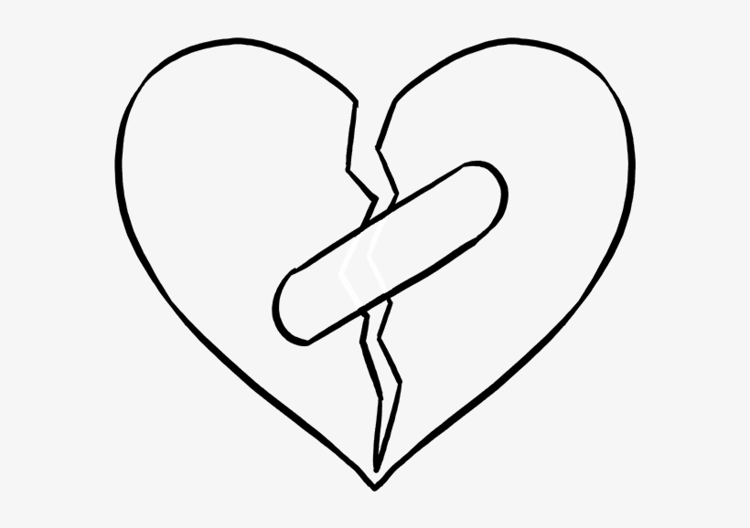 820x578 How To Draw Broken Heart - Heart Drawing Png
