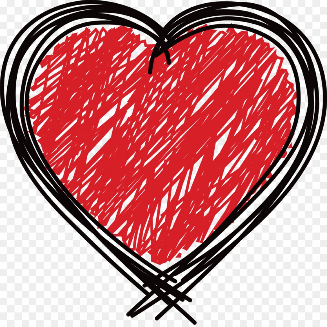 1080x1080 Png Heart Doodle Drawing Clip Art Graffiti Painted Hea Lazttweet - Heart Drawing Png
