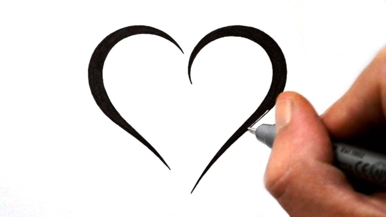 1280x720 How To Draw A Simple Tribal Heart - Heart Drawing Tattoo