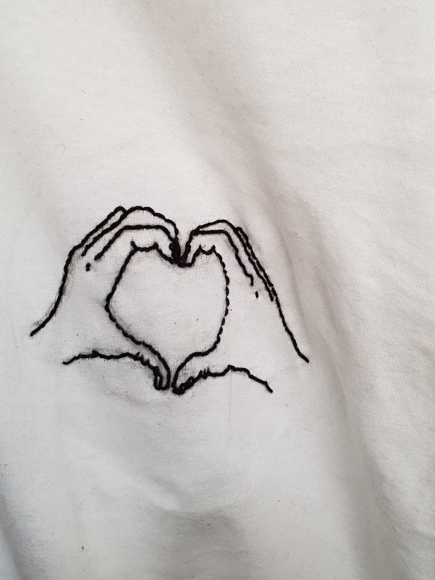 1440x1920 organic hand embroidery tee, hands forming a heart, embroidery - Heart Drawing Tumblr