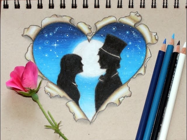 640x480 Ripped Paper Heart Drawing Tutorial Prismacolor Pencils - Heart Drawing Tutorial