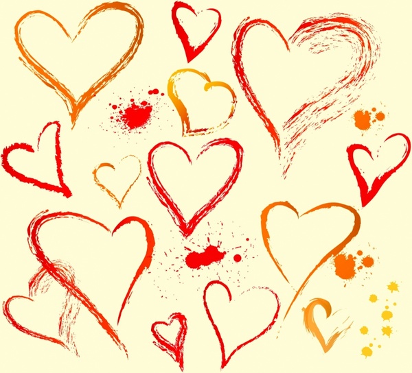 600x544 Hand Draw Heart Shape Free Vector In Adobe Illustrator - Heart Drawing Vector
