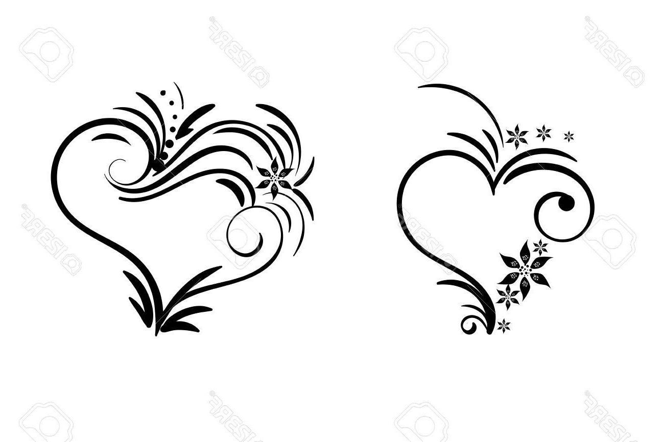 1300x866 Top Hand Drawn Vector Swirl Heart Elements Drawing - Heart Drawing Vector
