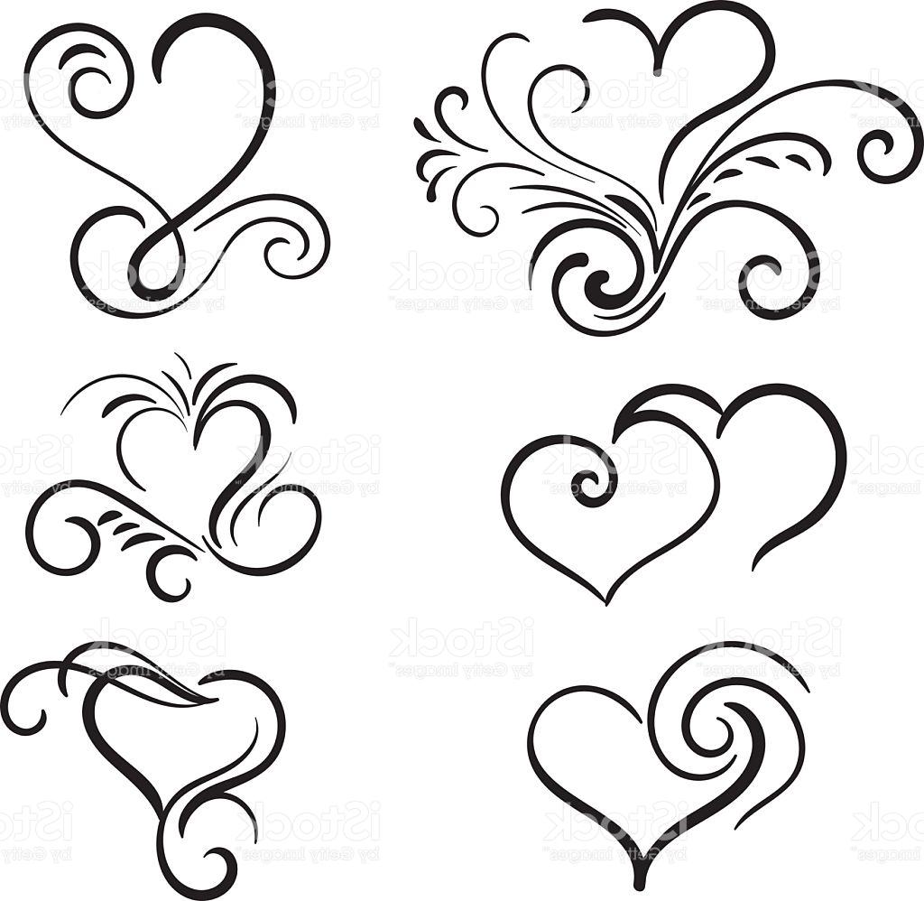1024x998 Top Hand Drawn Vector Swirl Heart Elements Drawing - Heart Drawing Vector