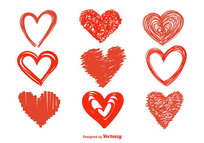 700x490 Hand Drawn Heart Vector Icons - Heart Drawing Vector