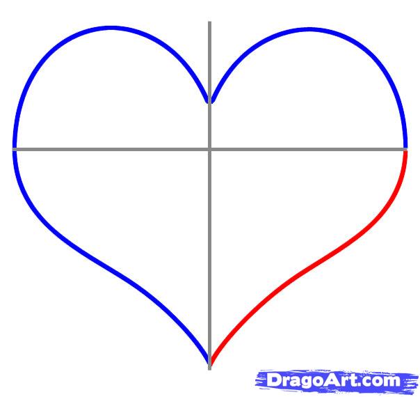 604x570 How To Draw An Easy Heart, Step - Heart Drawings Step By Step