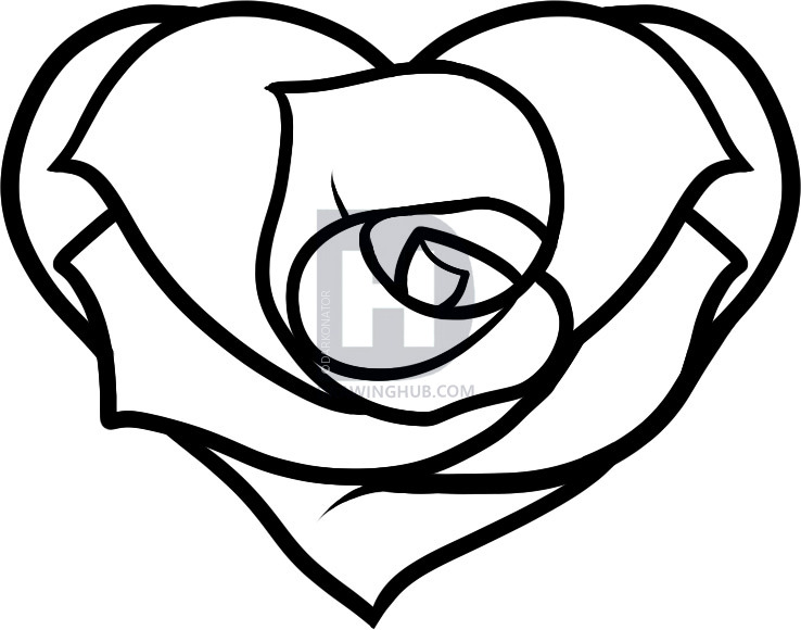 738x580 How To Draw A Heart Rose, Rose Heart, Step - Heart For Drawing