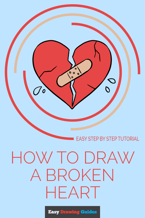 600x900 How To Draw A Broken Heart - Heart For Drawing