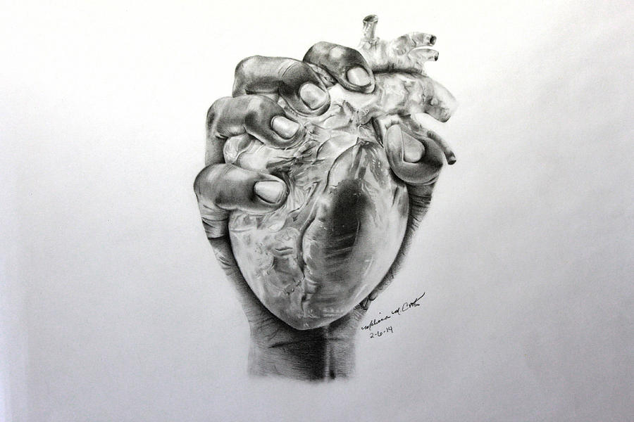 900x600 Heart In Hand Drawing - Heart In Hand Drawing