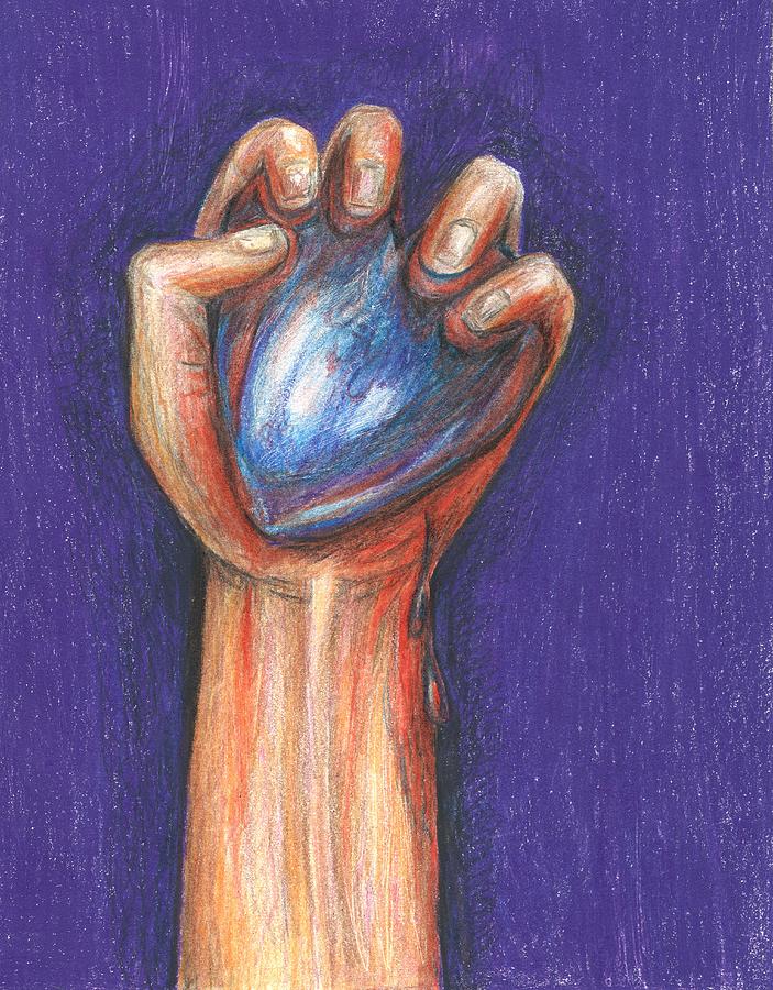 703x900 Heart In Hand Drawing - Heart In Hand Drawing