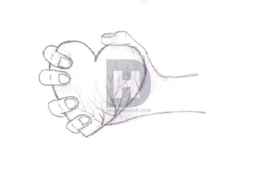840x576 Heart In Hand Drawing - Heart In Hand Drawing