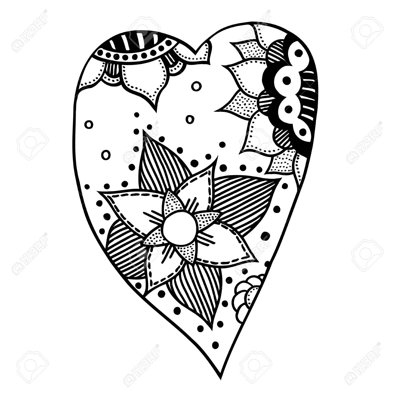 1300x1300 Heart In Hands Coloring Book With Hand Drawn Hearts Style Pattern - Heart In Hand Drawing