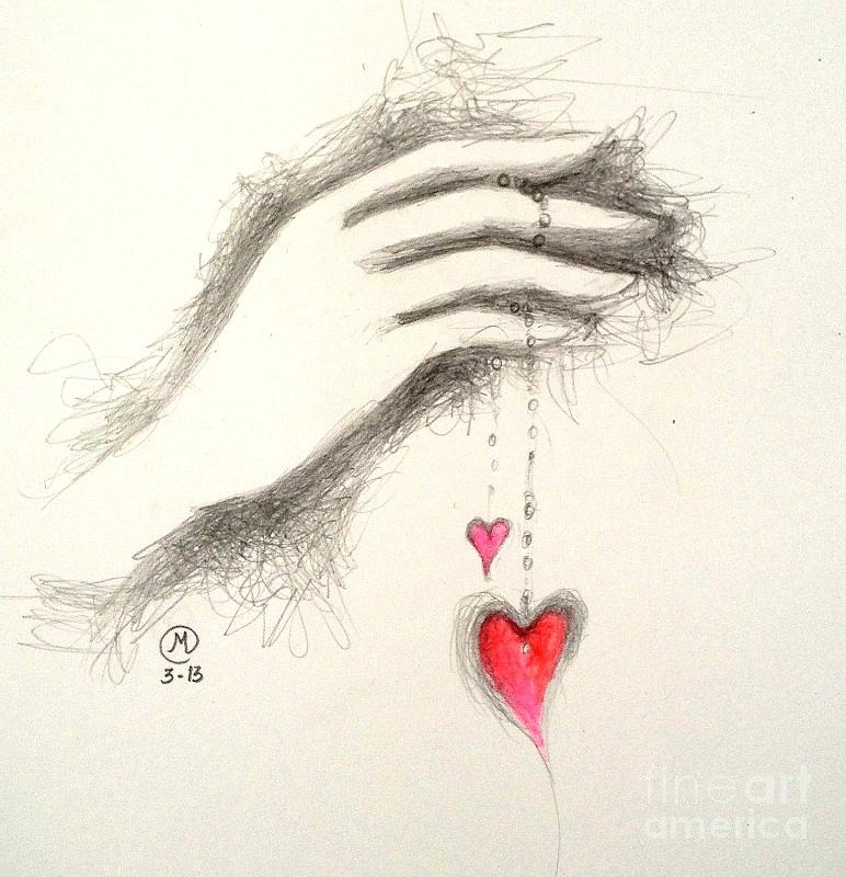 772x800 Hearts In Hand Drawing - Heart In Hand Drawing