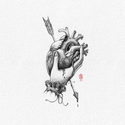 400x400 Sketch Art, Pencil Drawings Tag Heart In Hand Archives - Heart In Hand Drawing