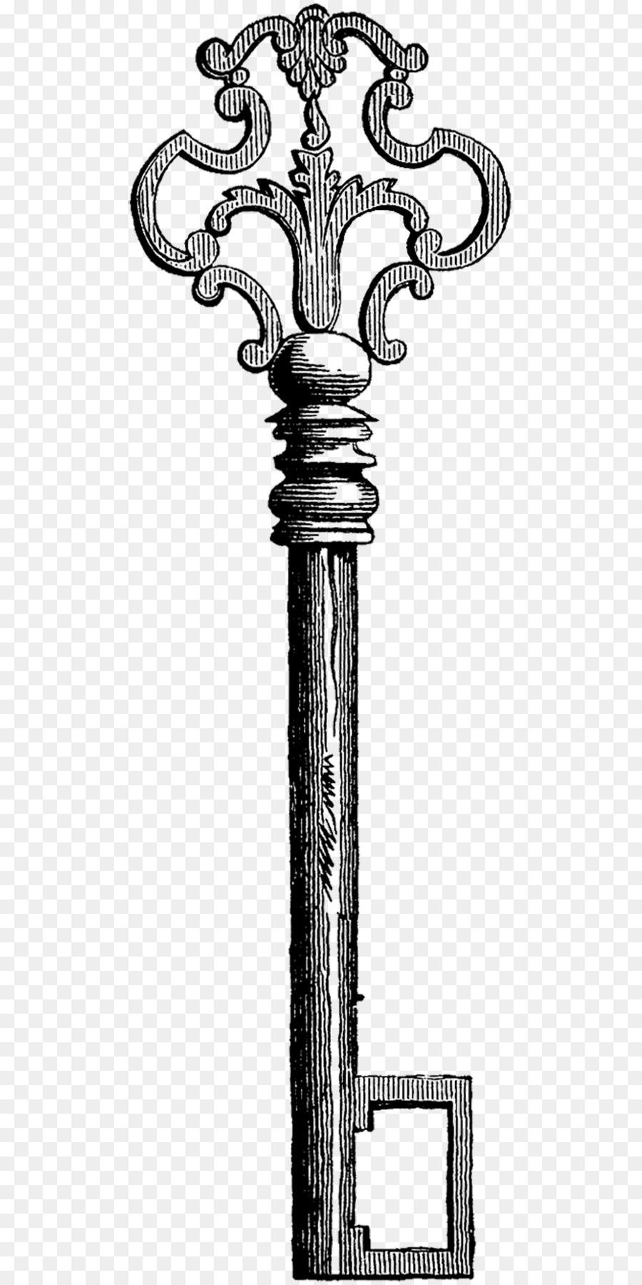 900x1800 Key Drawings Clip Art - Heart Key Drawing