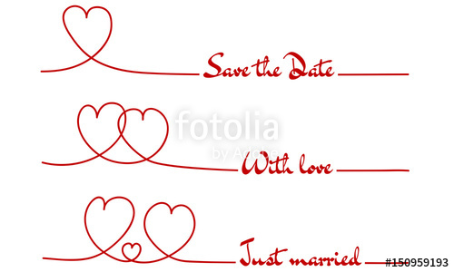 500x300 Heart Line Drawing With Text For Cards - Heart Line Drawing