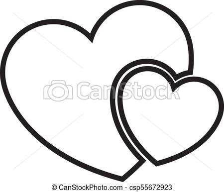450x386 Two Hearts Line Icon - Heart Line Drawing