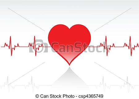 450x320 Vector Heart Line Illustration Of Vector Heart With Life Line - Heart Line Drawing