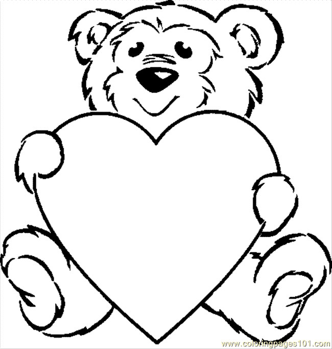 650x683 Teddy Bear Drawing With Heart Free Line Drawing Teddy Bear - Heart Line Drawing Clip Art