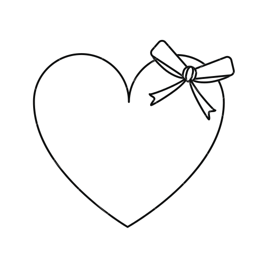 550x550 Bows Drawing Free Download On Unixtitan - Heart Line Drawing Clip Art