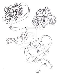 236x305 Drawn Key Fancy Heart - Heart Lock And Key Drawings