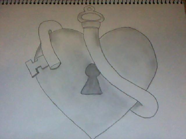 640x480 Heart Lock And Key Drawing - Heart Lock And Key Drawings