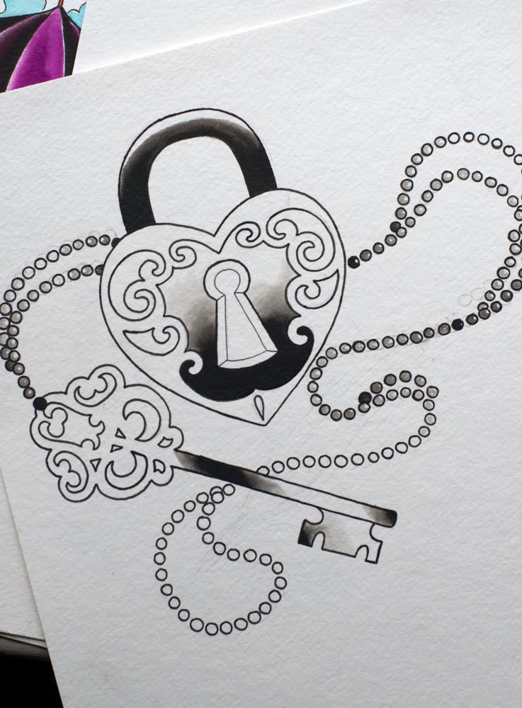Heart Lock And Key Drawings at PaintingValley.com | Explore collection