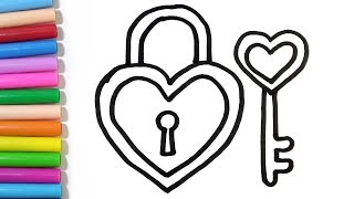 320x180 Watch How To Draw A Heart Lock Lessons And Draw - Heart Lock And Key Drawings