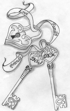236x372 Heart Lock Drawing - Heart Lock And Key Drawings