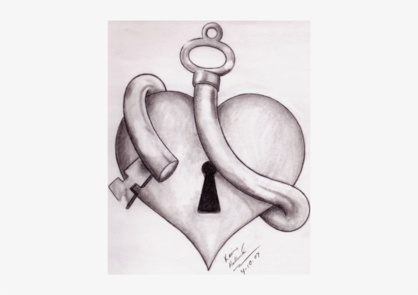 Heart Lock And Key Drawings at PaintingValley.com | Explore collection