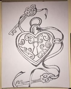 Heart Lock Drawing at PaintingValley.com | Explore collection of Heart ...